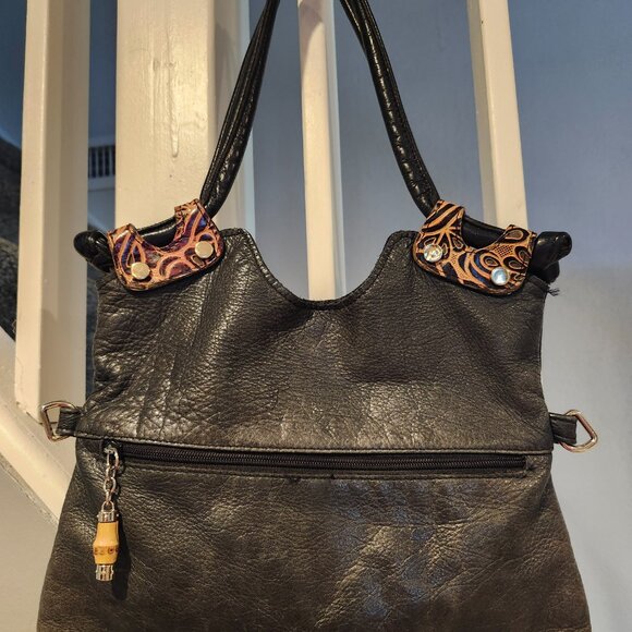 Elie Handbags Custom Artisan Tooled Leather Shoulder Bag - Picture 2 of 6